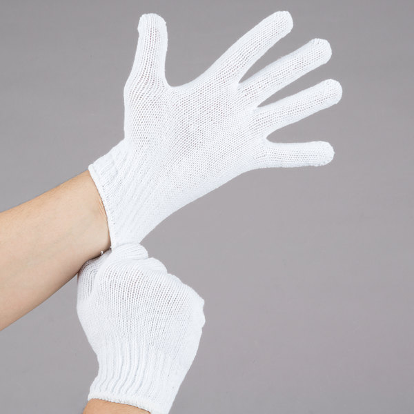 White Polyester / Cotton Gloves: 12 pack