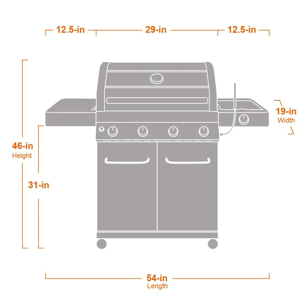 Monument Grills 24633 | 4-Burner Black Propane Gas Grill
