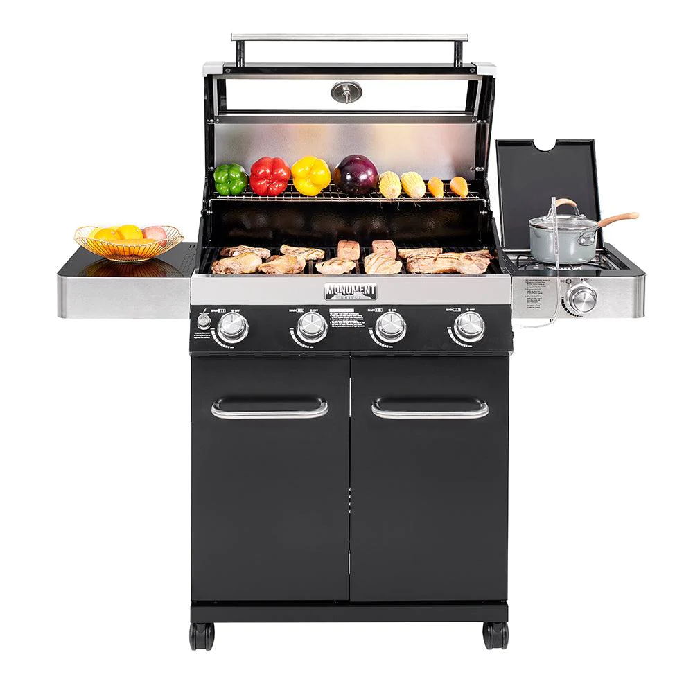 Monument Grills 24633 | 4-Burner Black Propane Gas Grill