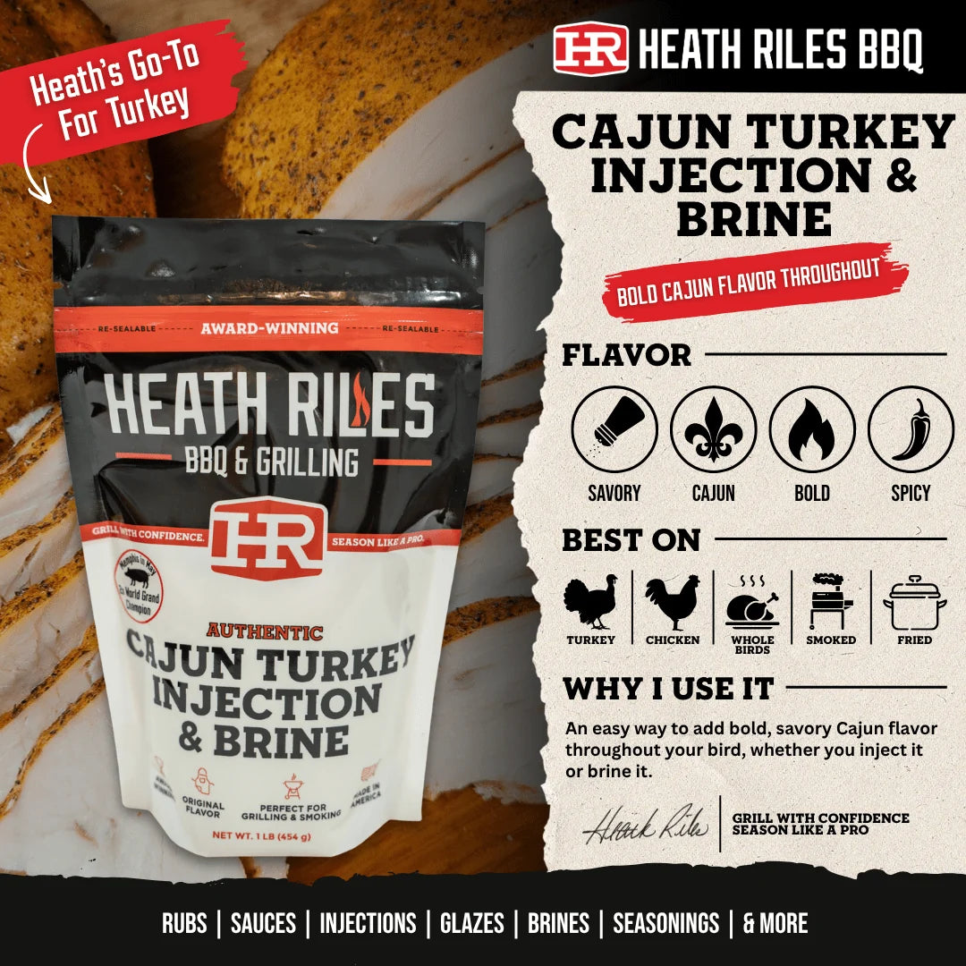 Heath Riles BBQ Cajun Turkey Injection & Brine
