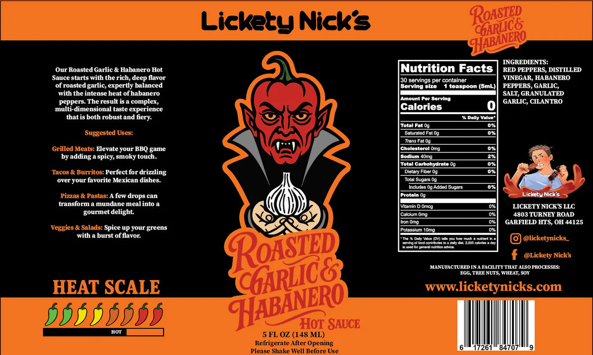Lickety Nick's Roasted Garlic & Habanero Hot Sauce