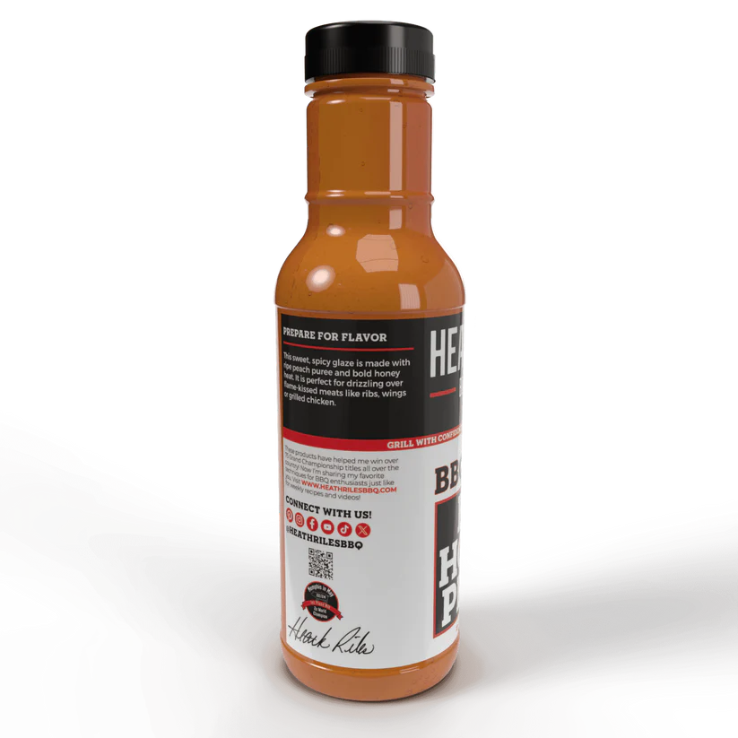 Heath Riles Hot Honey Peach BBQ Glaze