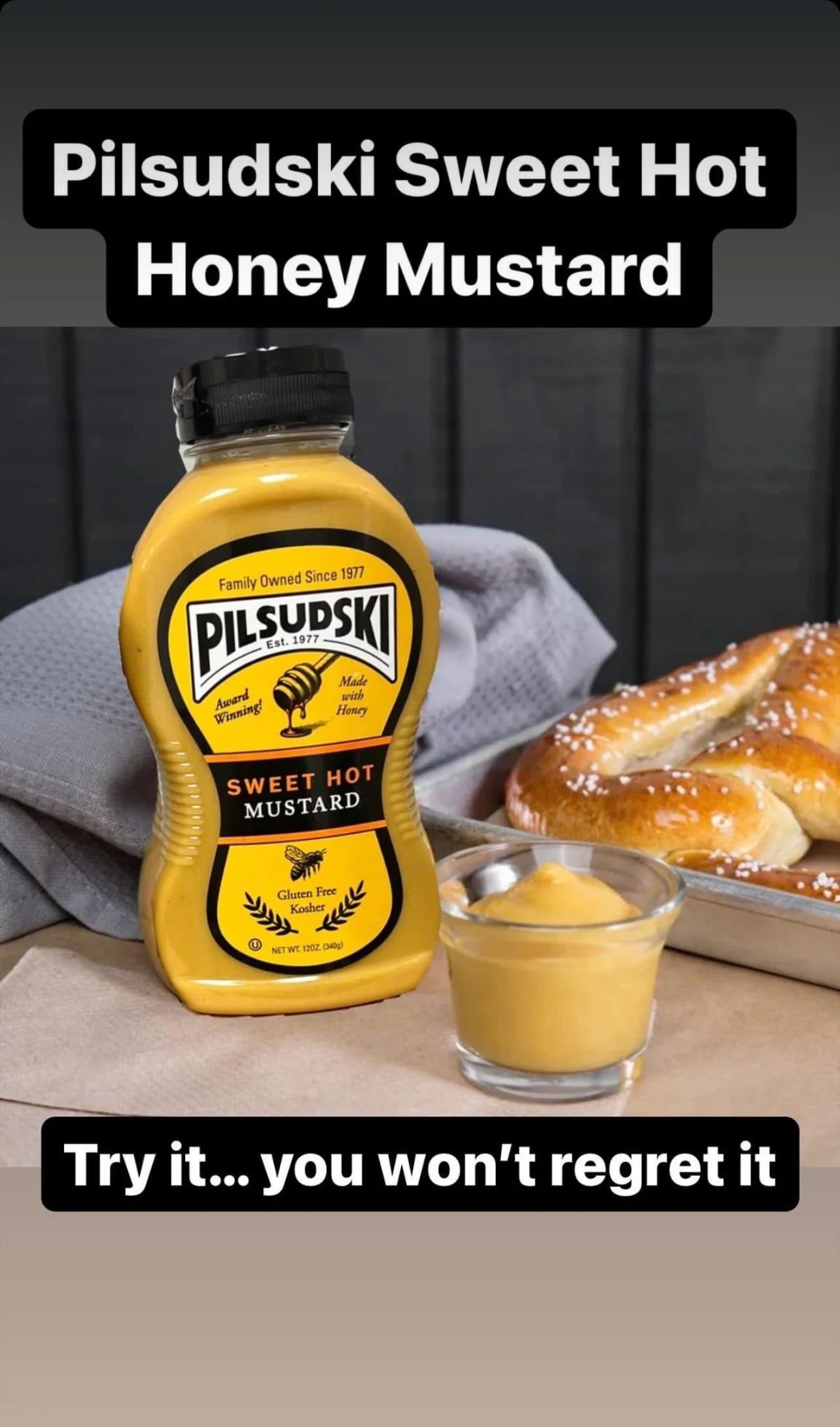 Pilsudski Mustard Co. Sweet Hot Mustard with Honey
