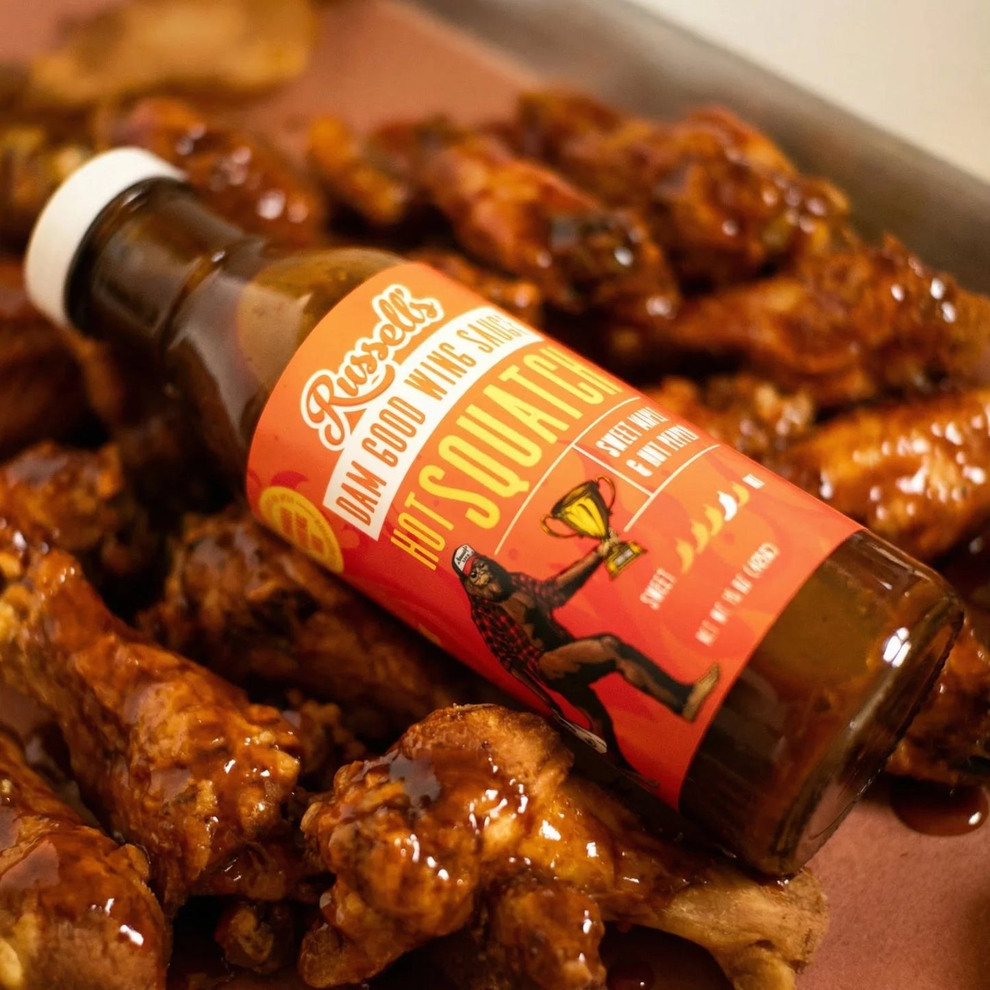 Russell's DAM GOOD BBQ Hot Squatch Wing Sauce