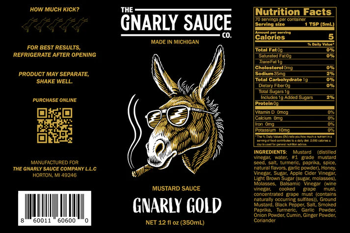 The Gnarly Sauce Company Gnarly Gold Mustard Sauce