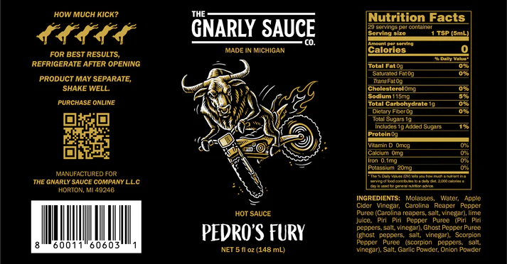 The Gnarly Sauce Company Pedro's Fury Hot Sauce