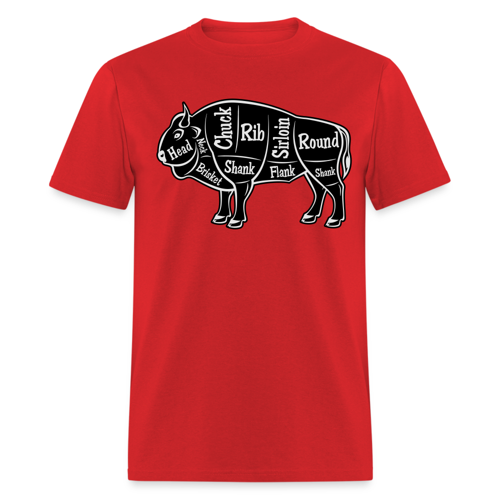 Bison Butcher Cut Unisex Classic T-Shirt - red