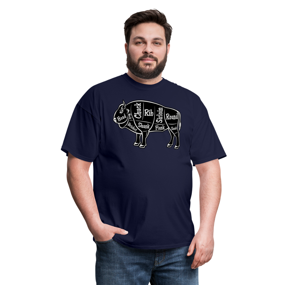 Bison Butcher Cut Unisex Classic T-Shirt - navy