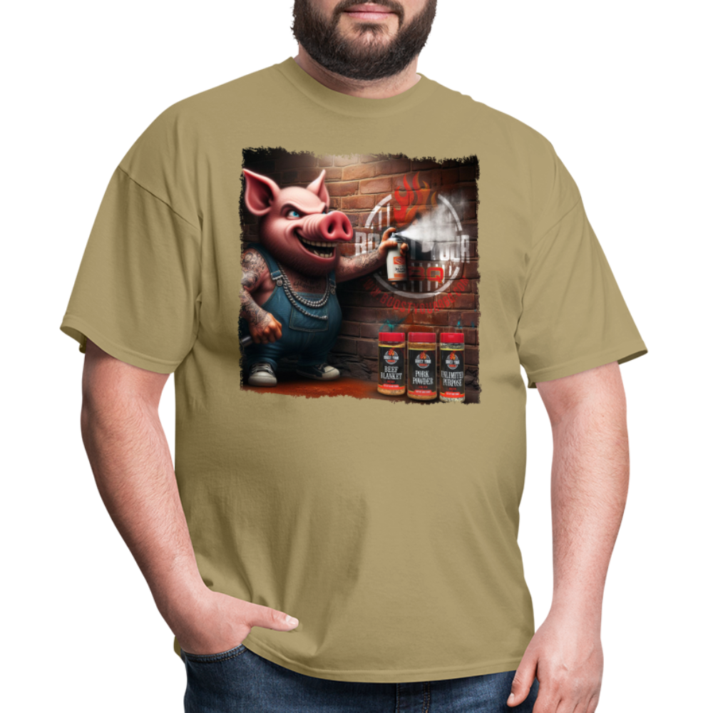 Graffiti Pig T-Shirt - khaki