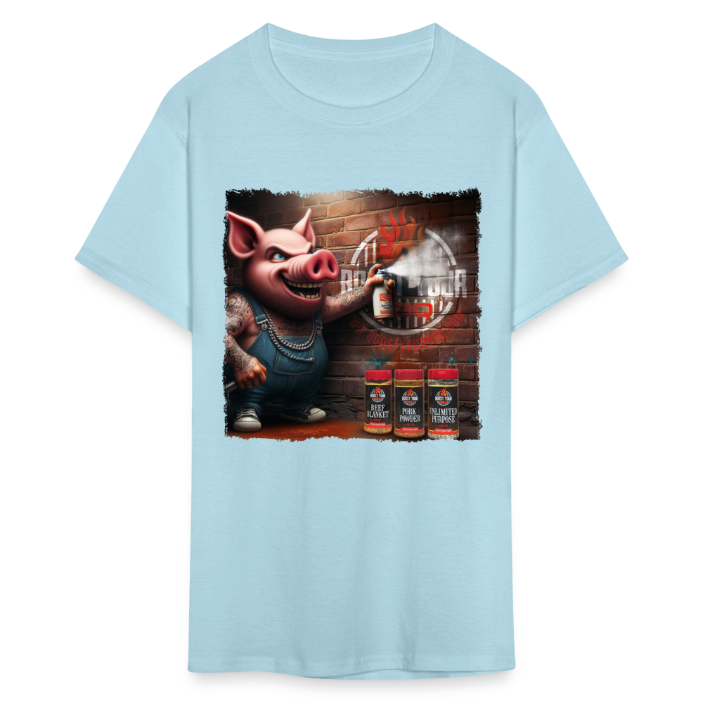Graffiti Pig T-Shirt - powder blue