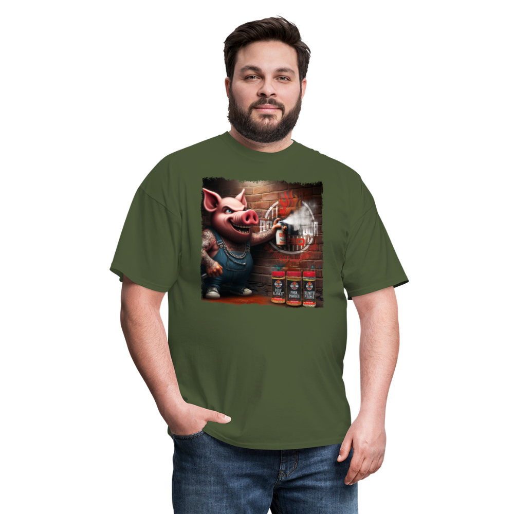 Graffiti Pig T-Shirt - military green