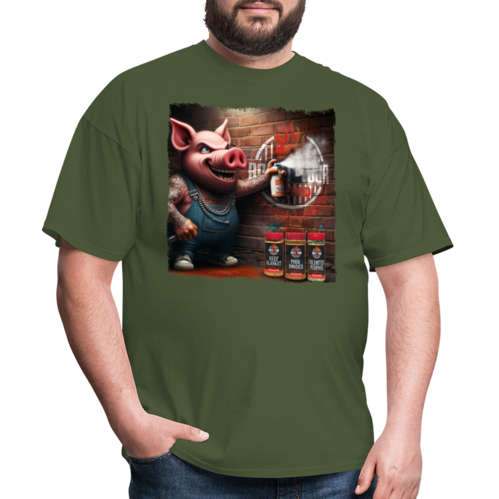 Graffiti Pig T-Shirt - military green
