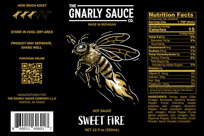 The Gnarly Sauce Company Sweet Fire Hot Sauce