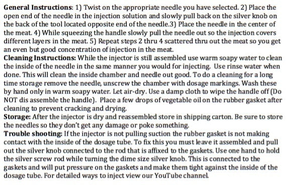 Gourmet Pistol Grip Injector