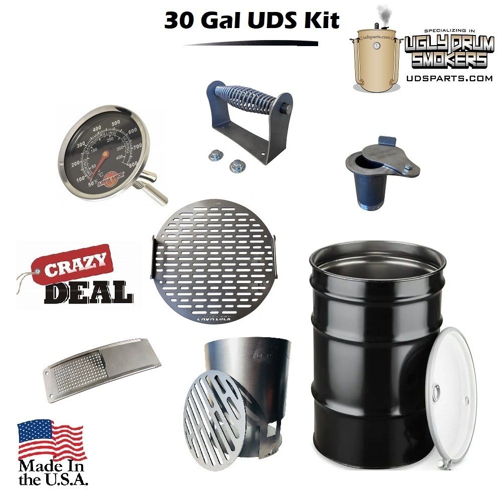 30 gallon Drum Smoker Kit Complete with Drum