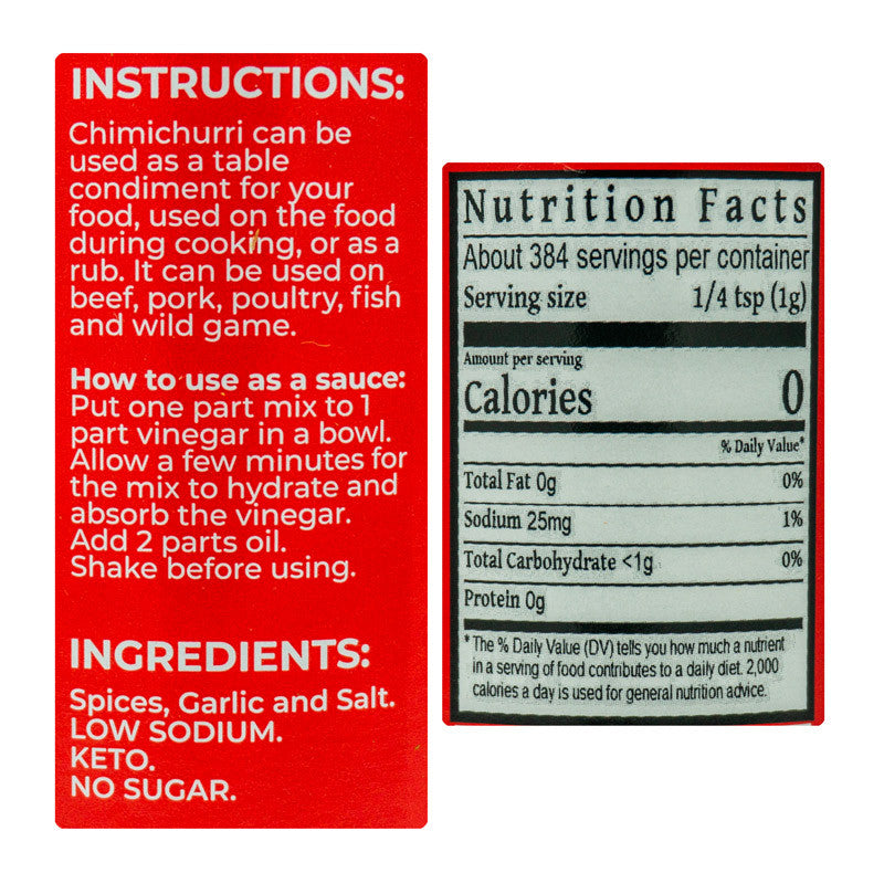 Al Frugoni Chimichurri Spicy Dry Rub/Mix