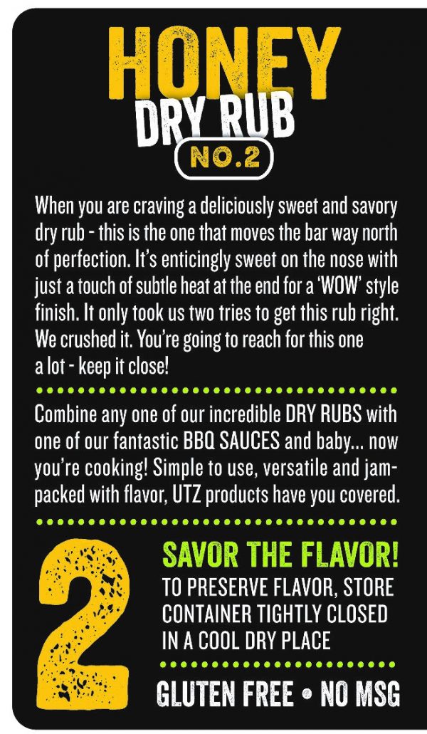 Utz Works Honey "#2" Dry Rub