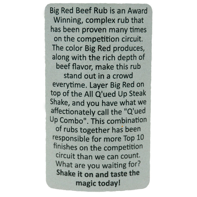 All "Q'ued Up" Big Red Beef Rub