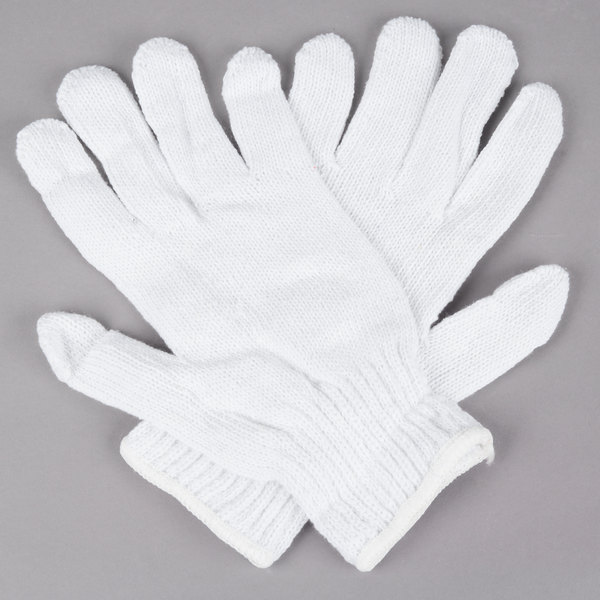 White Polyester / Cotton Gloves: 12 pack