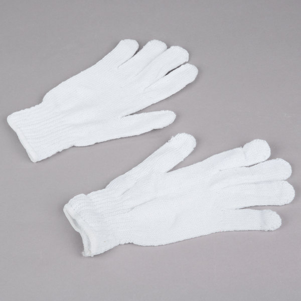White Polyester / Cotton Gloves: 12 pack