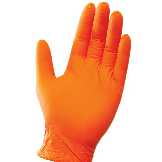 ProGuard Mid-Weight Orange Nitrile Gloves: 100 pack