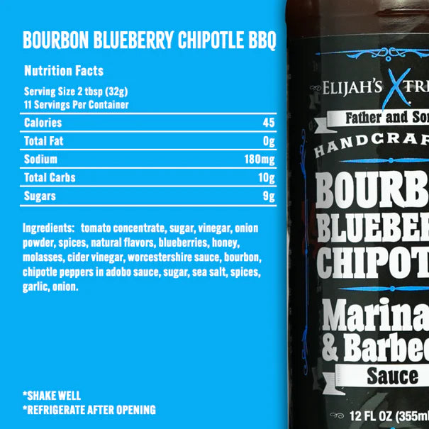 Elijah's Xtreme Bourbon Blueberry Chipotle BBQ Sauce & Marinade