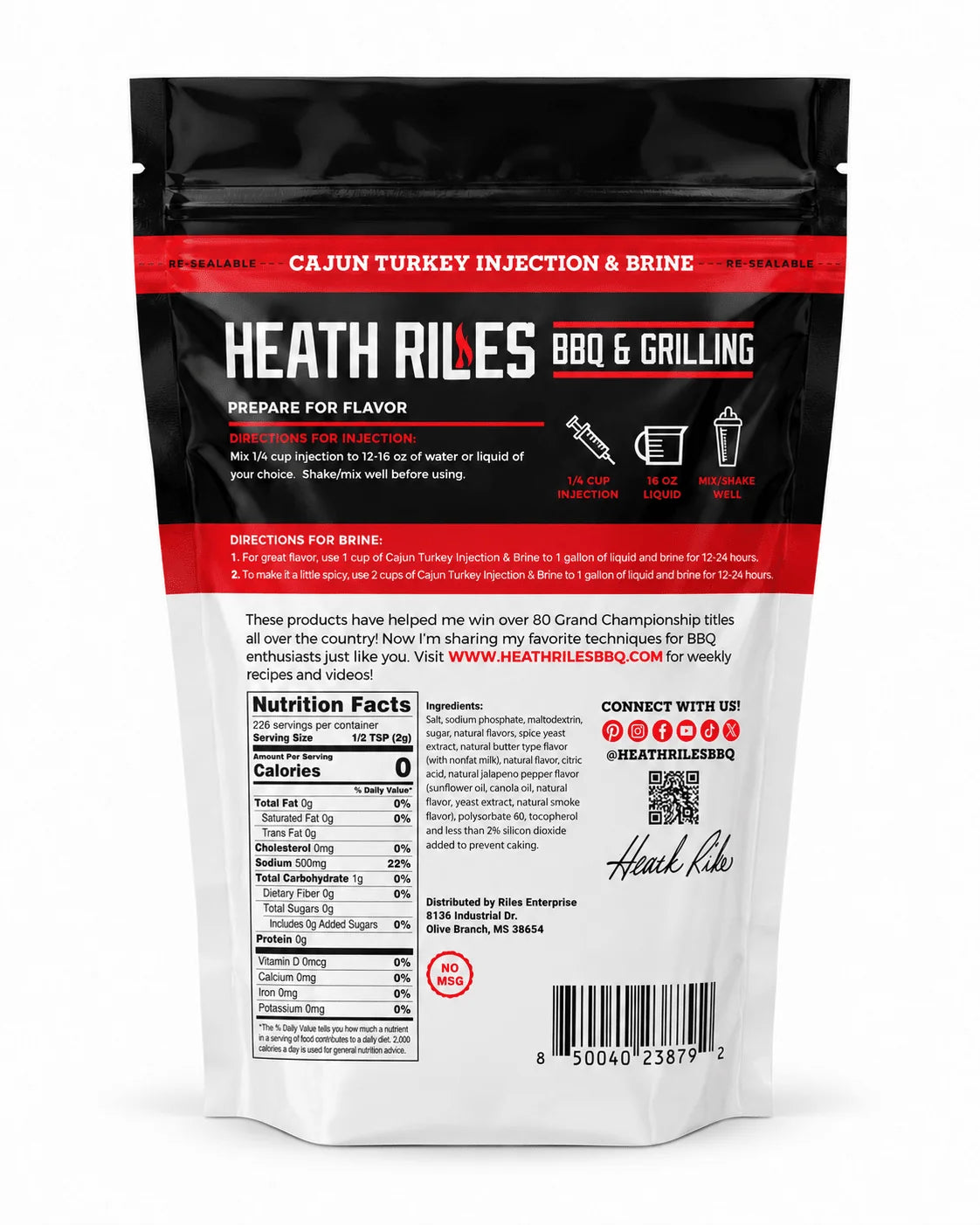 Heath Riles BBQ Cajun Turkey Injection & Brine