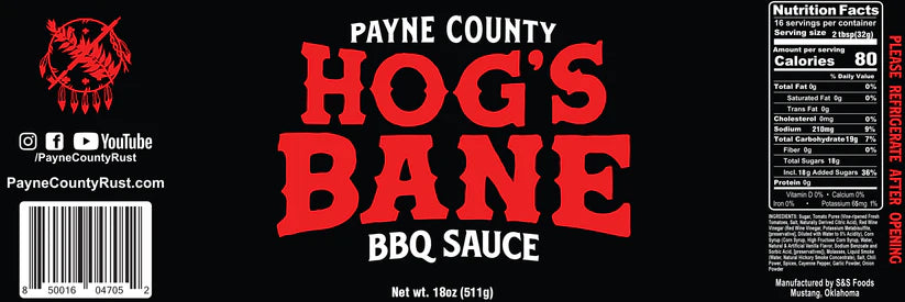 Payne County Hog's Bane BBQ Sauce