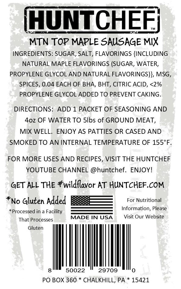 HuntChef Mountain Maple Sausage Mix