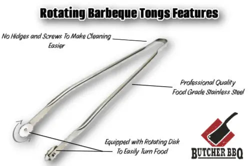 Butcher BBQ Rotating Barbecue Tongs