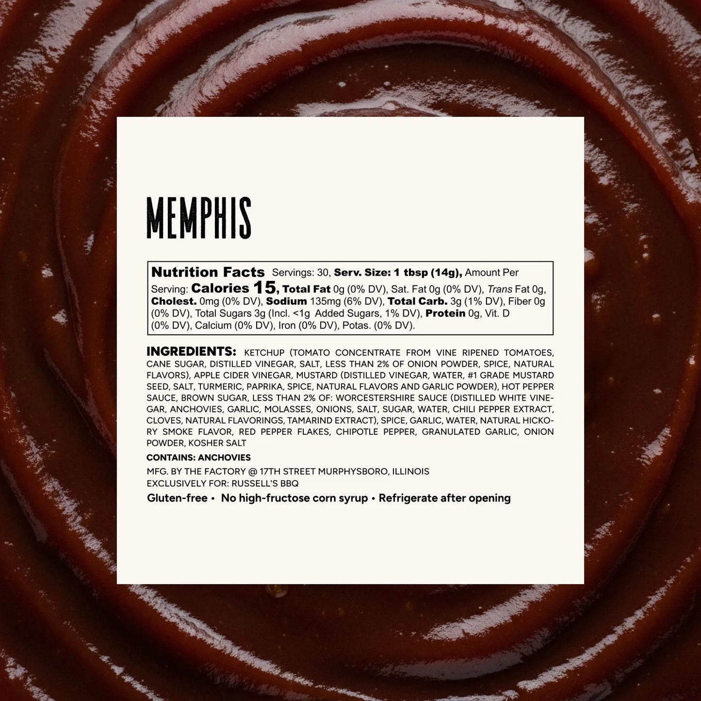 Russell's DAM GOOD BBQ Memphis Sauce