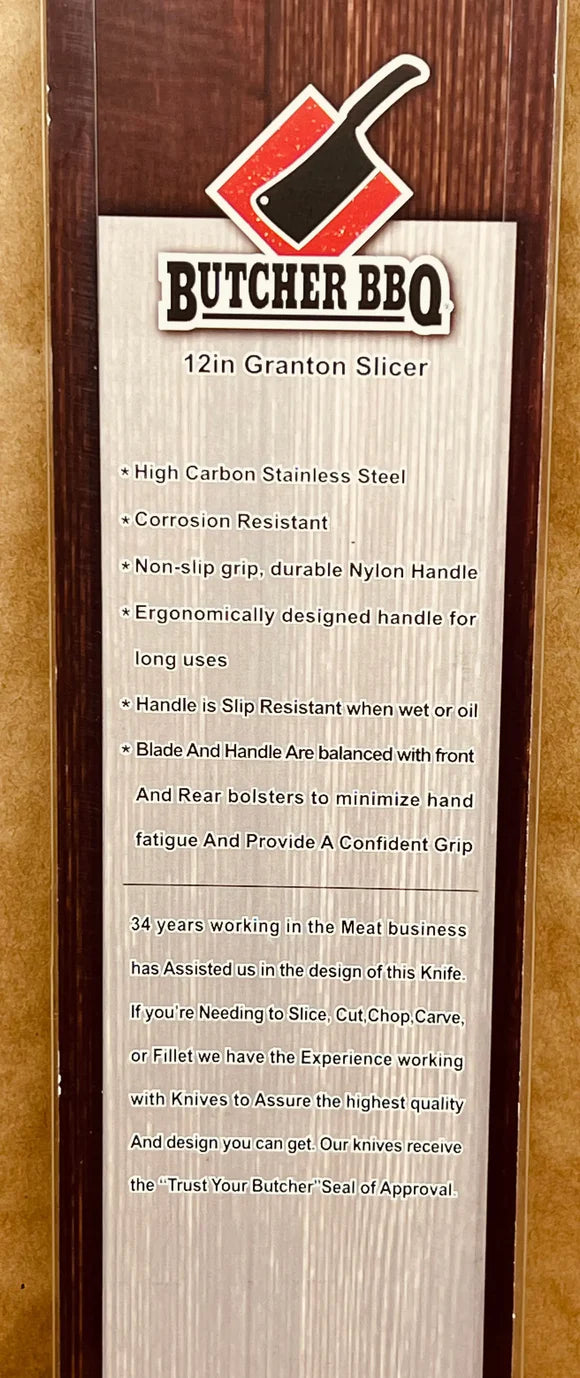 Butcher BBQ 12 Inch Granton Brisket Slicing Knife