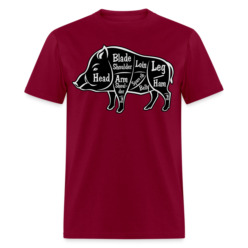 Boar Butcher Cut Unisex Classic T-Shirt - burgundy