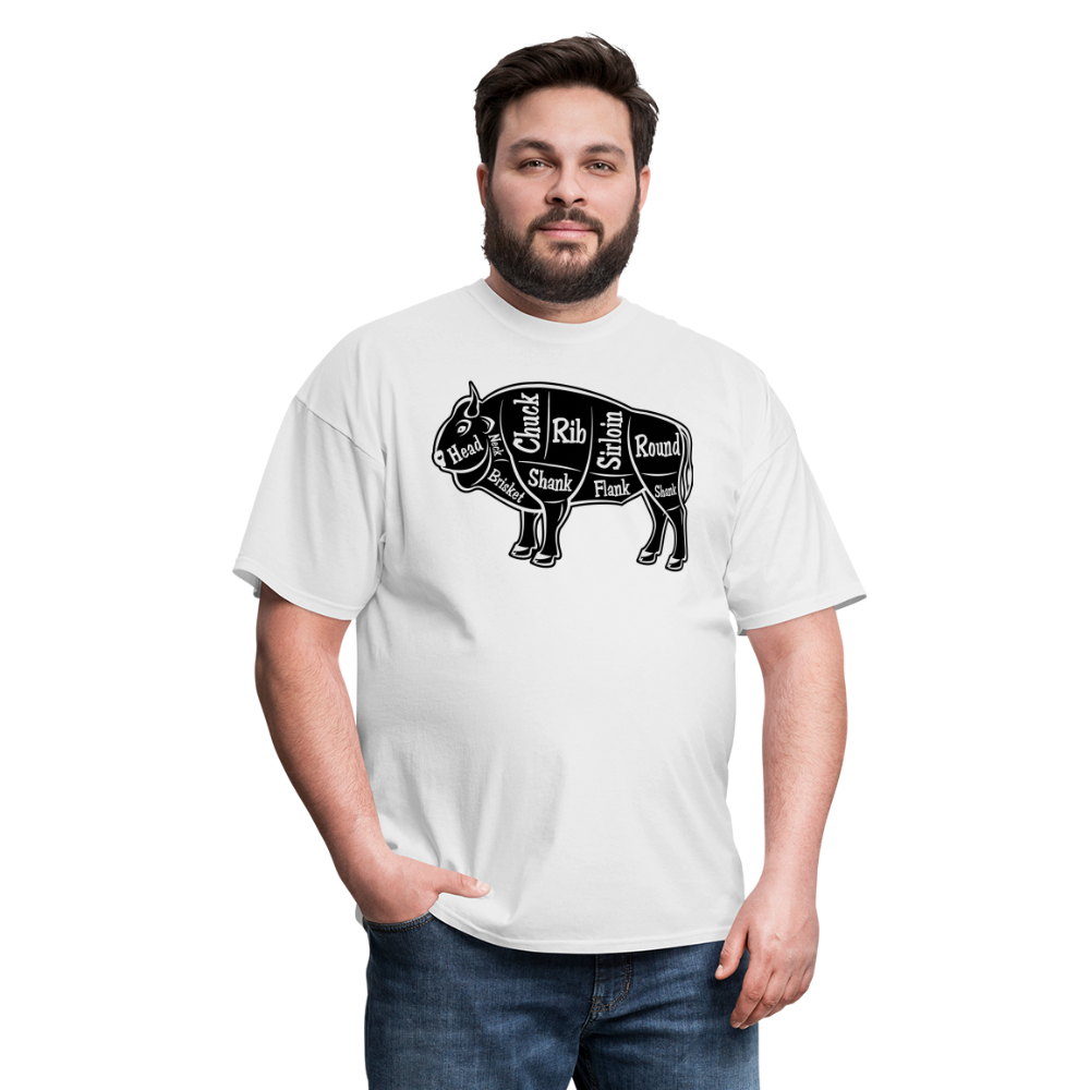 Bison Butcher Cut Unisex Classic T-Shirt - white