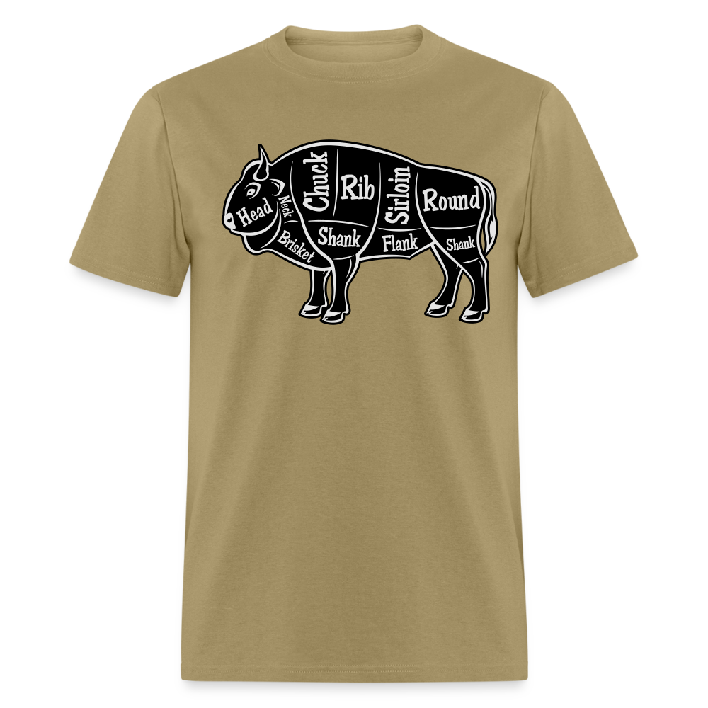 Bison Butcher Cut Unisex Classic T-Shirt - khaki