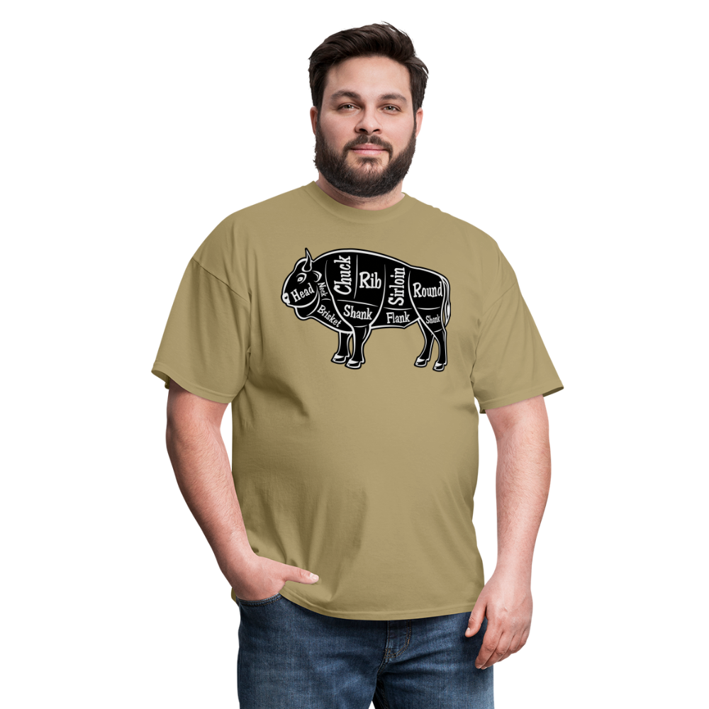 Bison Butcher Cut Unisex Classic T-Shirt - khaki