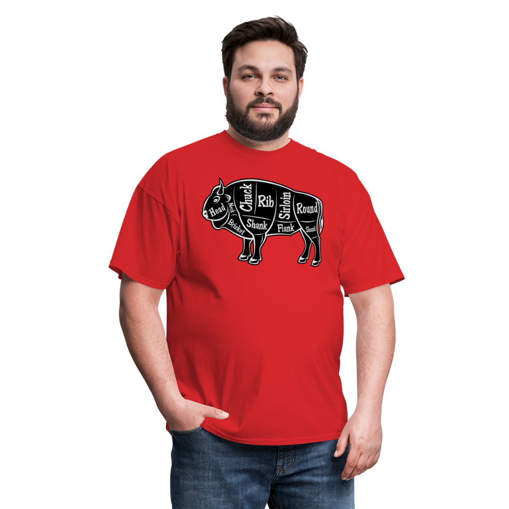 Bison Butcher Cut Unisex Classic T-Shirt - red