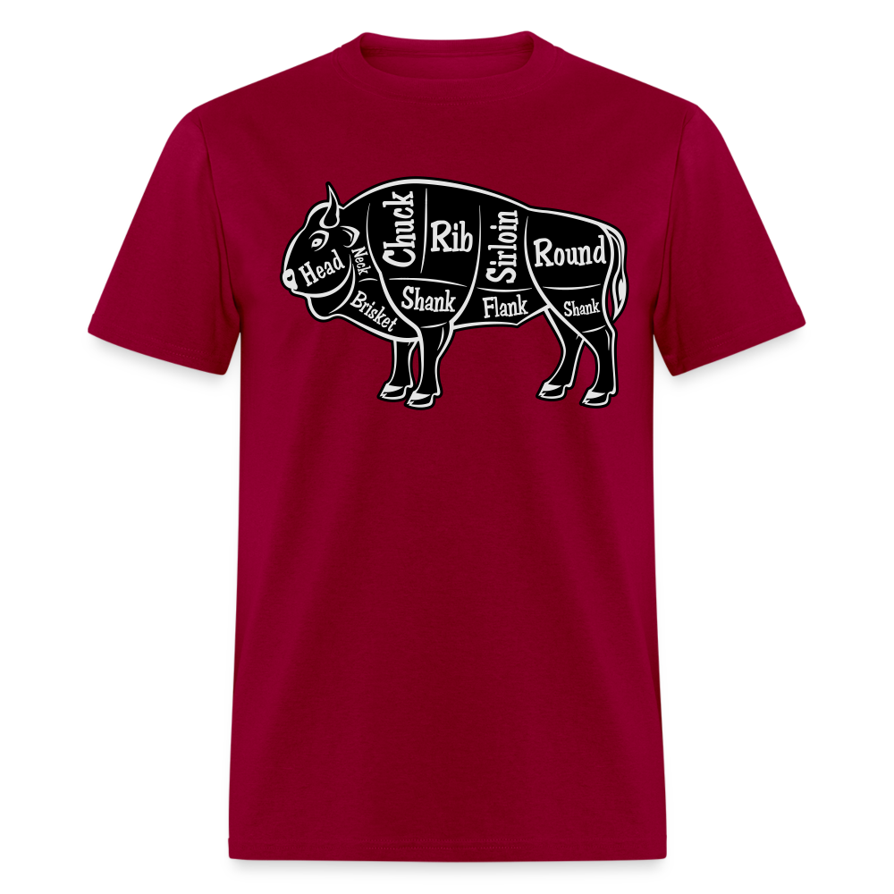 Bison Butcher Cut Unisex Classic T-Shirt - dark red