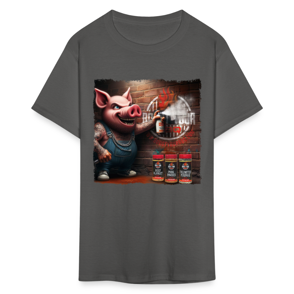 Graffiti Pig T-Shirt - charcoal